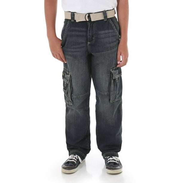 Jeans Co. Boys' Belted Fashion Cargo Jeans - Walmart.com