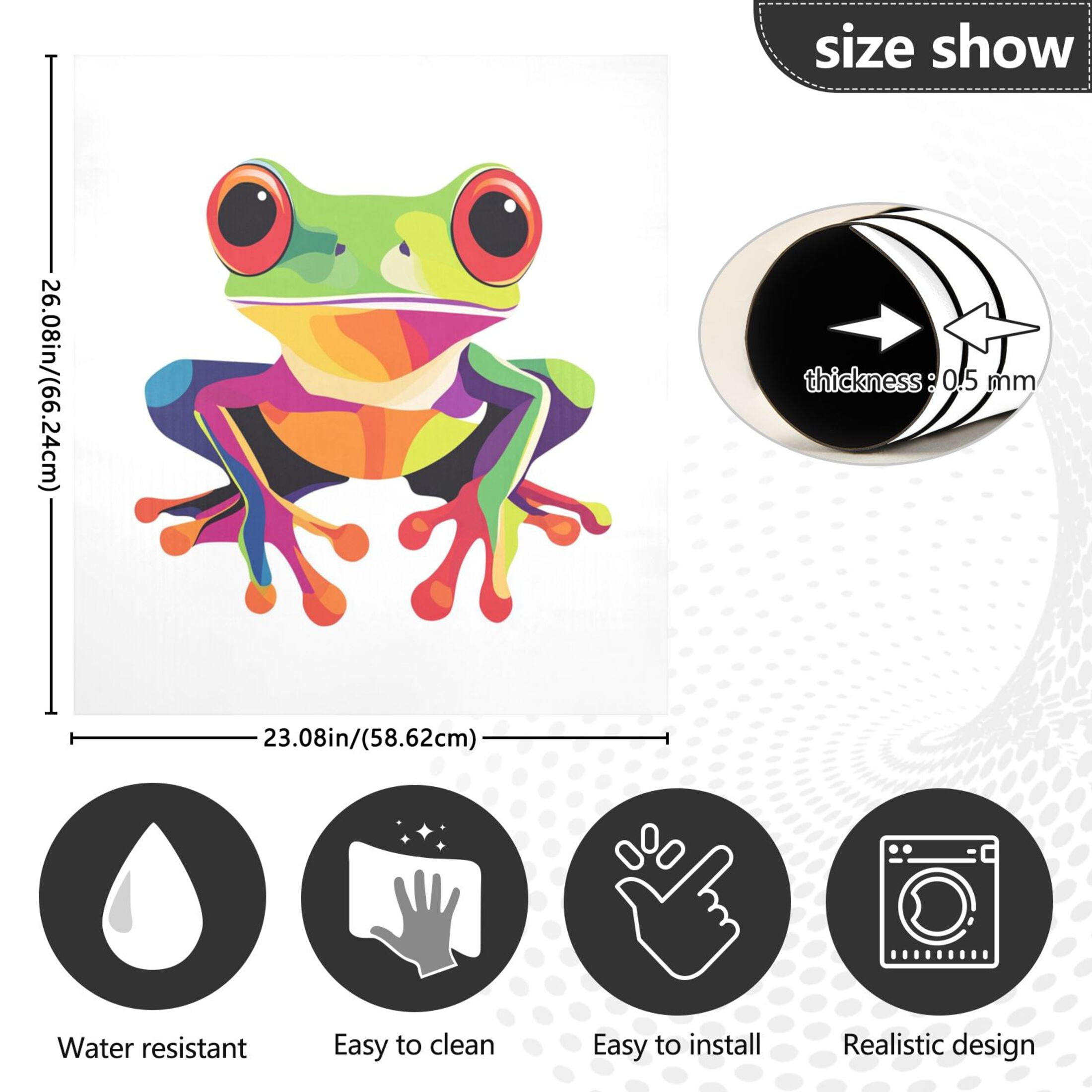 Dishwasher Magnetic Sticker 23x26 Inch Refrigerator Magnetic Sticker Washing Machine Magnetic Sticker Kitchen Panel Magnetic Sticker Home Decor Lovely Frog