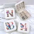 thumbnail image 2 of Personalized bridesmaid gifts - travel jewelry box, perfect for bachelor/bachelorette party gifts - leather letter and flower jewelry organizer, ideal for chief bridesmaids and bridesmaids., 2 of 5