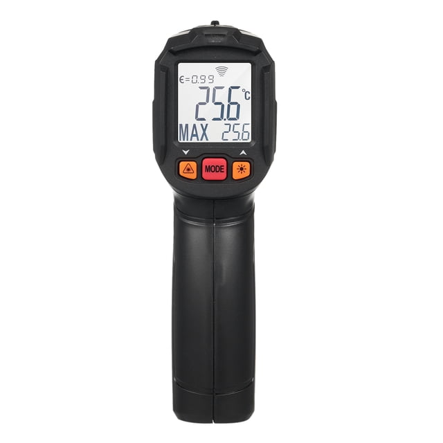 Lepmerk Industrial thermometer,Infrared Thermometer Emissivity Infrared Temperature Temp Display Thermometer Infrared Kitchen Scientific With Lcd Non- Temperature Adjustable Emissivity