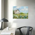 thumbnail image 4 of COMIO  Old barn Pictures Wall Art, Rustic Farmhouse Wall Decor for Living Room, White barn Canvas Art Colorful Flowers Country Landscape Painting Poster for Home Decoration, 4 of 6