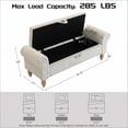 thumbnail image 4 of Howcool 51.5" Corduroy Storage Ottoman Bench, Upholstered End of Bed Bench for Bedroom Living Room Entryway Window Seat（White）, 4 of 6