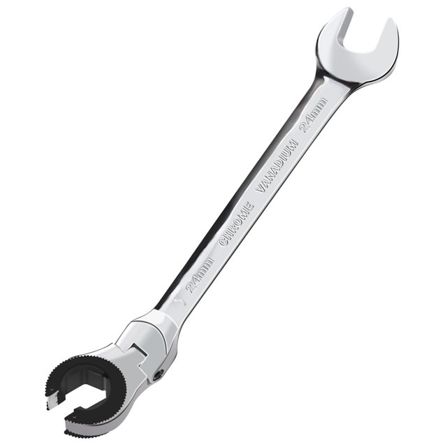 Llave de Carraca LOSCHEN de 24 mm con Cabezal Flexible de Acero CRV