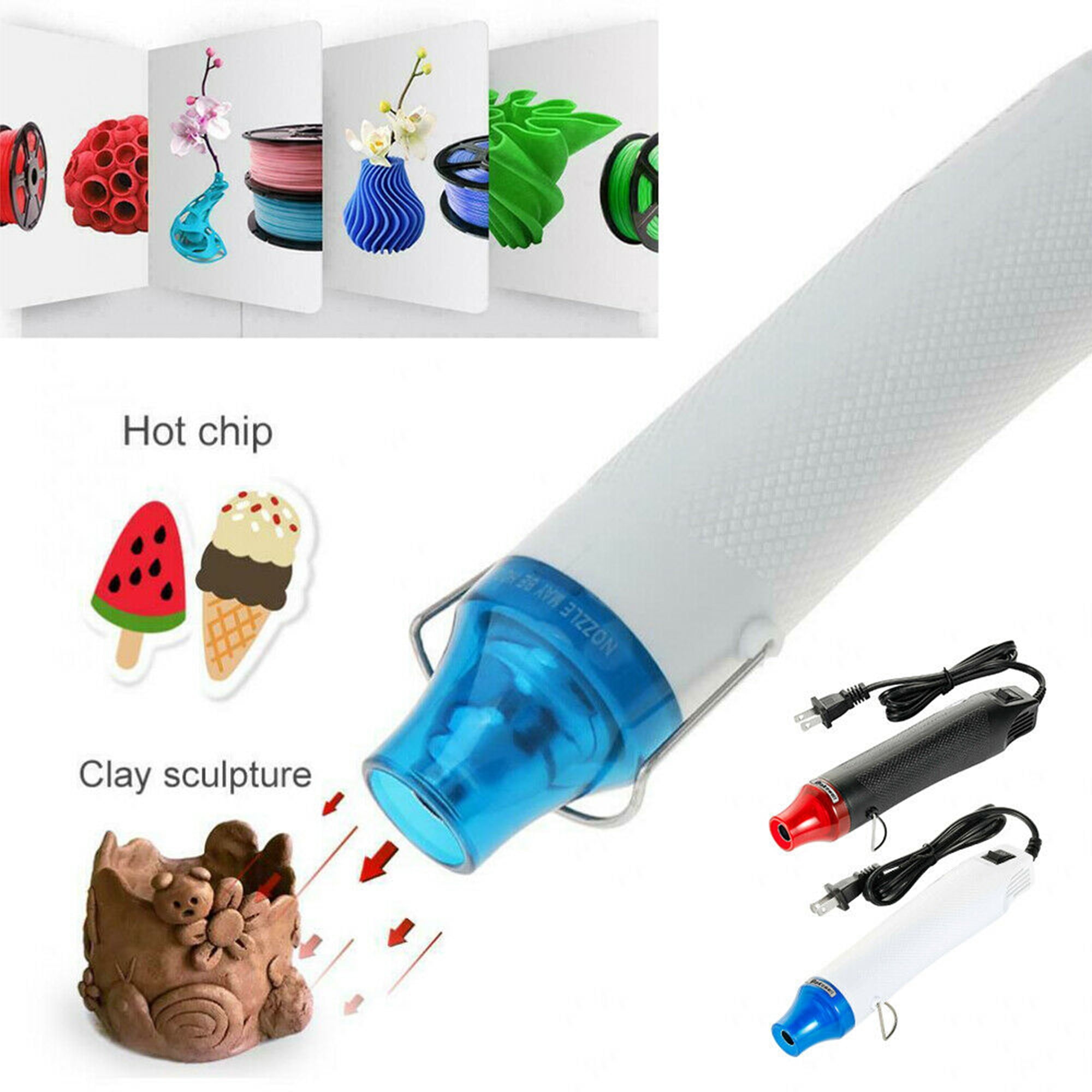 Mini Heat Gun, 350W 662°F Tiny Hot Air Gun Kit with Reflector Nozzle and Heat  Shrink Tubing for Wire Connectors, Embossing Small Heat Gun for Epoxy Resin  Vinyl Craft Candle Making, CUBEWAY 
