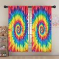 thumbnail image 5 of Blackout Kids Curtains,Colorful Rainbow Tie Dye Spiral Pattern Childrens Insulated Curtains Set Of 2,Bedroom Essentials,Toddler Room Decor 52"x63", 5 of 5