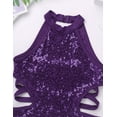 thumbnail image 6 of TSSOE Kids Girls Sequins Ballet Dance Leotard One-Piece Gymnastic Unitard Sports Bodysuit Ballerina Dance Wear Purple 14, 6 of 7