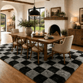 thumbnail image 5 of ZRSDIXK 8'x10' Area Rugs for Living Room, Large Shag Fluffy Rug Checkered Carpet, Black & Gray, 5 of 12