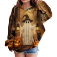 thumbnail image 4 of DJDLJWCJ Boys Halloween Long Sleeve Hoodie Kids Halloween Print Pullover Sweatshirts, Fun Casual Fall Festival Tops Multicolor Size 150, 4 of 5