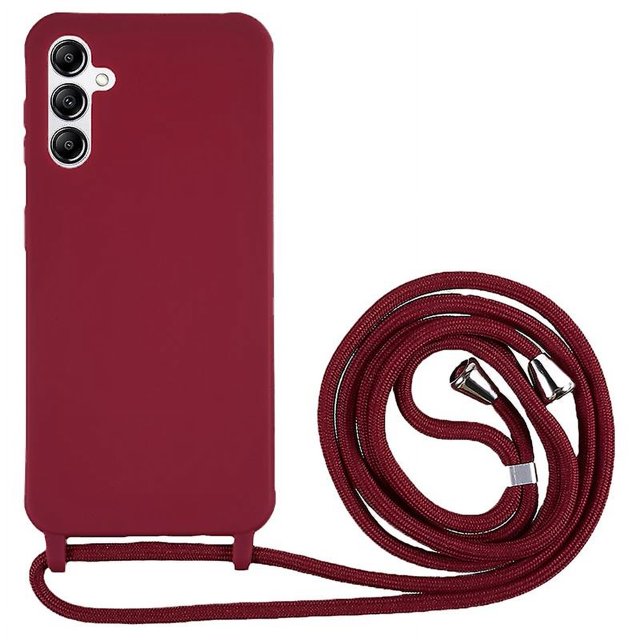 Funda para Samsung Galaxy A05s 4G, antideslizante, de TPU, con correa para el hombro, color rojo vino, estilo D Samsung Galaxy A05s 4G, rojo vino