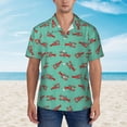 thumbnail image 2 of Yiaed Cartoon Lobsters 4 Print Hawaiian Shirt for Men Short Sleeve Button Down Shirts Beach Shirts for Men,Small, 2 of 7