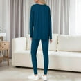 thumbnail image 5 of Dazajoo 2 Piece Pajama Set for Women Long Sleeve and Pants Comfy Lightweight Soft Sleepwear Daily Home Wear Sets,Navy,XL, 5 of 6