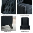 thumbnail image 6 of Bellemave Manual Recliner Chair Button Tufted Fabric Upholstered Sofa Chair with Nailhead Trim Design Leisure Reading Chair Adjustable Wing Back Armchair for Living Room, Black, 6 of 10