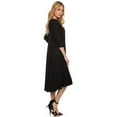 thumbnail image 4 of Women's Casual Basic Comfy 3/4 Sleeve Flare A-line Midi long maxi Dress, 4 of 5