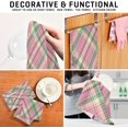 thumbnail image 7 of GZHJMY Pink Green Plaid Kitchen Dish Towel 1 Pack, Soft Absorbent Dishcloths Reusable Hand Towel Washable Tea Towels for Home Kitchen Bar Table Decor, 28 x 18 Inch Washcloths Decorative Towels, 7 of 7