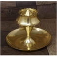 thumbnail image 3 of Brass Incense Agarbatti Stick Stand Holder with Plate Festive Puja Diwali Mandir Temple Handheld Agarbatti Burner with Ash Catcher (Approx. 10 Cm, Set of 2), 3 of 3
