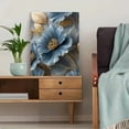 thumbnail image 5 of Qisvanset Blue Gold Flower Artwork Canvas Art 15.75x11.81 Inches, 5 of 8