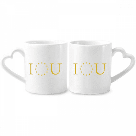 

European Union Contact I You Couple Porcelain Mug Set Cerac Lover Cup Heart Handle