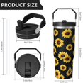 thumbnail image 4 of 30 Oz Tumbler Sunflower Yellow Tumbler with Lid and Straw, Birthday Gift Cup for Friend Women Men Coffee Travel Mug Thanksgiving Day Halloween Christmas Gift Water Bottle, 4 of 7