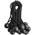 thumbnail image 1 of Cuerdas elásticas de bola, 20 paquetes, cuerdas de amarre negras de 5 pulgadas para lona, refugio de dosel, tubería de pared, resistente a los rayos UV, 1 of 6