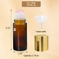 thumbnail image 4 of Amber Glass Roll-on Bottles, 2 Pack 50ml Empty Vials with Rose Quartz Roller Balls, Leak-Proof Travel Containers, 4 of 6