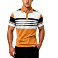 thumbnail image 4 of Mens Polos Shirt Short Sleeve Button Up Loose Fit Summer Shirt Yellow Golf Tops, 4 of 4