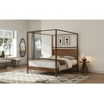 thumbnail image 4 of Euroco Wood Full Size Canopy Bed, Platform Bed with Four Posters, Walnut, 4 of 13