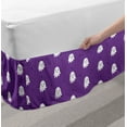 thumbnail image 2 of Childish Bed Skirt, Happy Halloween Themed Motifs Ghost and Stars Spooky Celebration Layout, Elastic Bedskirt Dust Ruffle Wrap Around for Bedding Decor, 4 Sizes, Fuchsia and White, by Ambesonne, 2 of 2