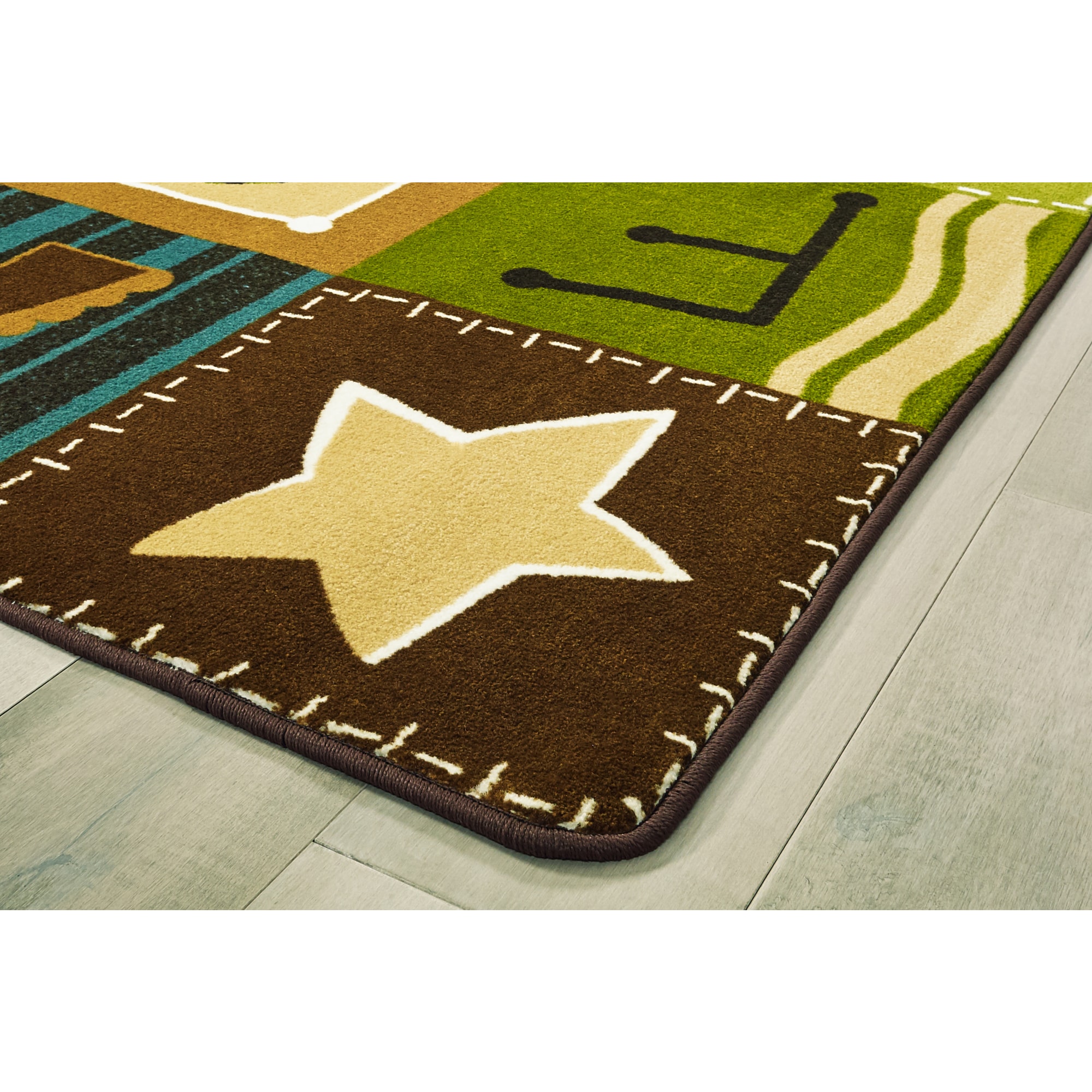 Carpets for Kids® KIDSoft™ Alphabet Blocks Seating Rug, 4’ x 6', Brown - image 2 of 4