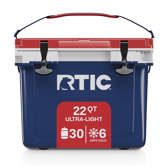 RTIC 22 Qt 30-Can Ultra-Light Ice Chest Cooler, Patriot