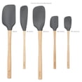 thumbnail image 4 of Flex-Core Spatula Wood Handled Set (Set of 5) - Charcoal, 4 of 6