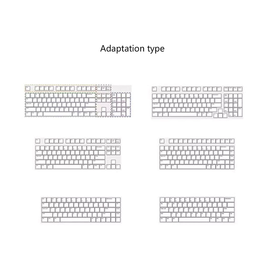 116 Keys PBT Backlit Keycaps Set for Mechanical Keyboards with Snow Pattern Translucently 5-side Heat Sublimated