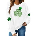 thumbnail image 1 of Besolor Chandail en Molleton pour Femmes St Patricks Day Trèfle Imprimé Manches Longues Pull Décontracté Col Rond Graphique, 1 of 5