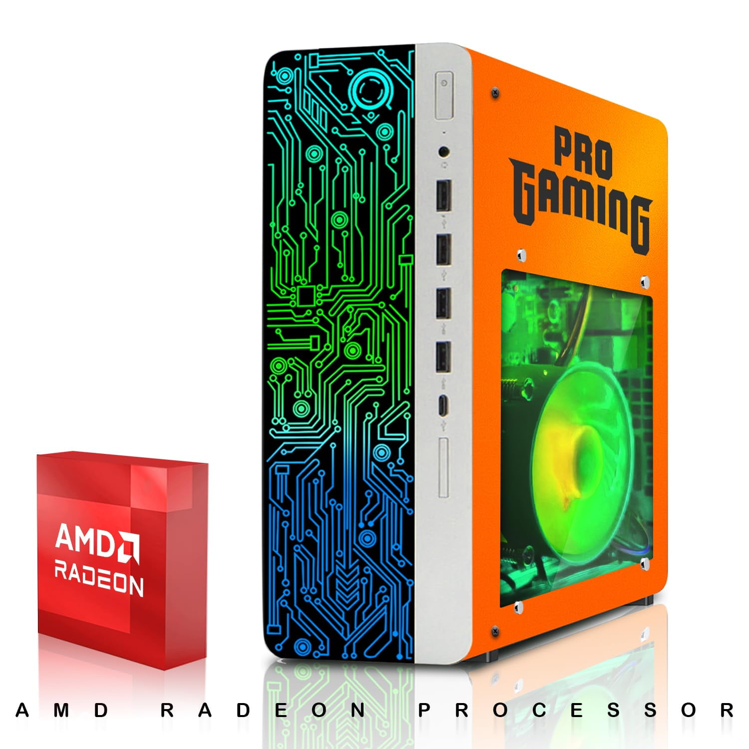 Restored HP Gaming PC Desktop Computer Phoenix AMD A10-9700, GT 1030, 16GB RAM, 512GB SSD, 27 Inch Curved Monitor, RGB KBM with AI Copilot, WiFi, RGB Headphone, Webcam, Windows&nbsp;11 (Refurbished)