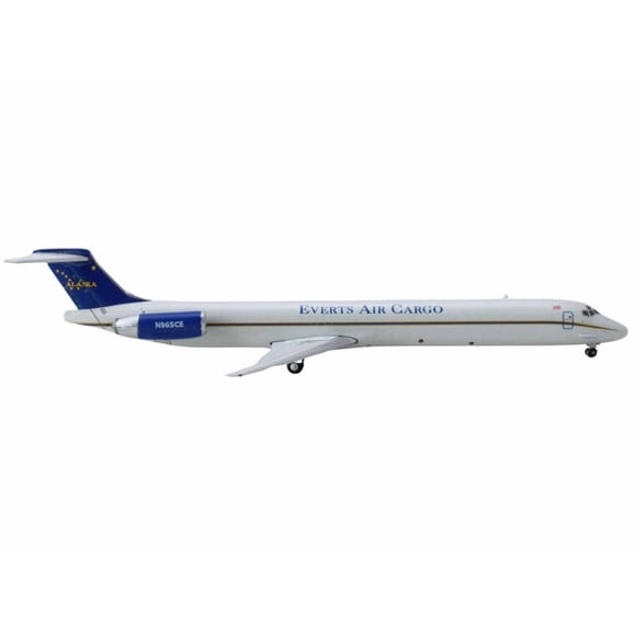 McDonnell Douglas MD-83 Commercial Aircraft "Everts Air Cargo" (N965CE) White with Blue Tail 1/400 Diecast Model Airplane by GeminiJets