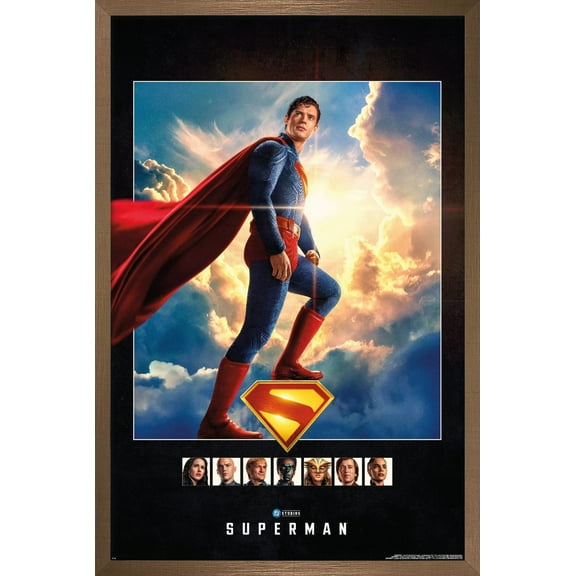 DC Studios Superman (2025) - Standing One Sheet Wall Poster, 14.725" x 22.375" Framed