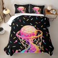 thumbnail image 2 of Castle Fairy Basketball Ice Cream Quilt Full,Sport Theme Graffiti Splash Full Bedspread Sets,Black Pink, 2 of 7