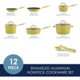 thumbnail image 2 of Rachael Ray Cucina - Batería de cocina antiadherente, porcelana dura, 12 piezas, Verde Limon, 2 of 5