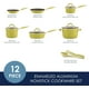 thumbnail image 2 of Rachael Ray Cucina - Batería de cocina antiadherente, porcelana dura, 12 piezas, Verde Limon, 2 of 5