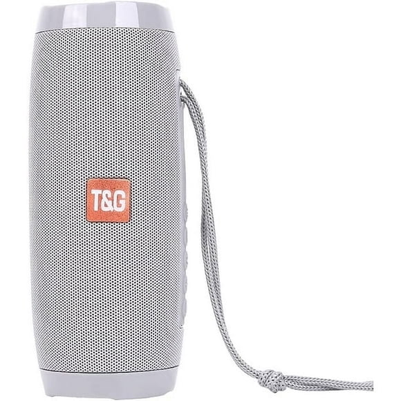 10W Portable Rechargeable Bluetooth Speaker Stereo Sound Stereo Bass USB/TF/FM Radio Colorful LED Light Show: Gray