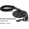 thumbnail image 1 of Rope Dog Leash with Soft Padded Handle and Durable Nylon Reflective Threads Safety Leash 1.5m Climbing Rope Twist Dog Leash for Small Medium- Black, 1 of 4