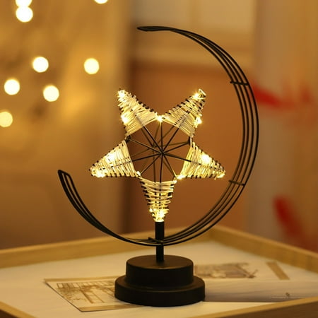 

LED Decorative Lamp Table Lamp Modeling Lamp Diy Rattan Moon Star Night Light