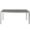 thumbnail image 3 of Modern Contemporary Urban Design Outdoor Patio Balcony Dining Table, Grey Gray, Metal Aluminum, 3 of 4