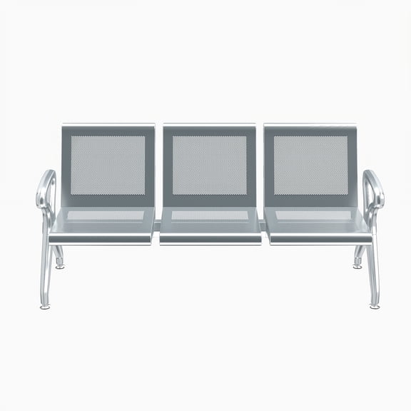 Kinbor 3-Seat Waiting Room Bench - Reception Room Chairs with Arms Airport Reception Chairs Lobby Chairs Seating Office Bench Waiting Area Chairs for Airport Business Hospital Market