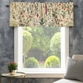 thumbnail image 4 of Vintage Plant Farmhouse Short Window Curtain Valances, Boho Botanical Flowers Green Leaf Ferns Rod Pocket Kitchen Valances for Living Room Bedroom Bathroom Cafe 54" x 18", 4 of 8