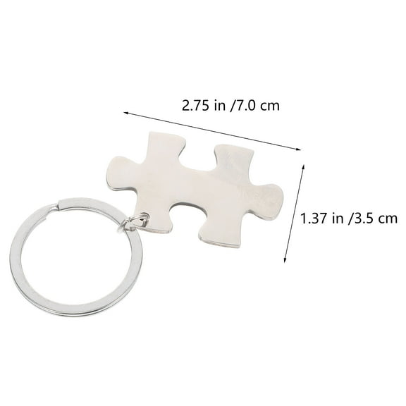 Dytern Valentine's Day 2Pcs Stainless Steel Puzzle Piece Key-chains Couples Key-chain Set Lovers Key-chains