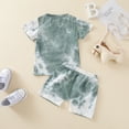 thumbnail image 4 of Boys Clothes Baby Outfits for Kids Summer Cotton Round Neck Printed Short-sleeved Running Suit 0 3 6 12 18 24 Months Clothing Sets T-shirt with Elastic Waist Shorts Outfit 2-Piece Set, 4 of 7
