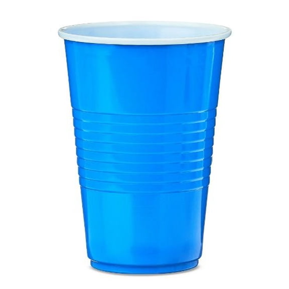 Way To Celebrate 16 oz Blue Plastic Disposable Cups, 18 Count
