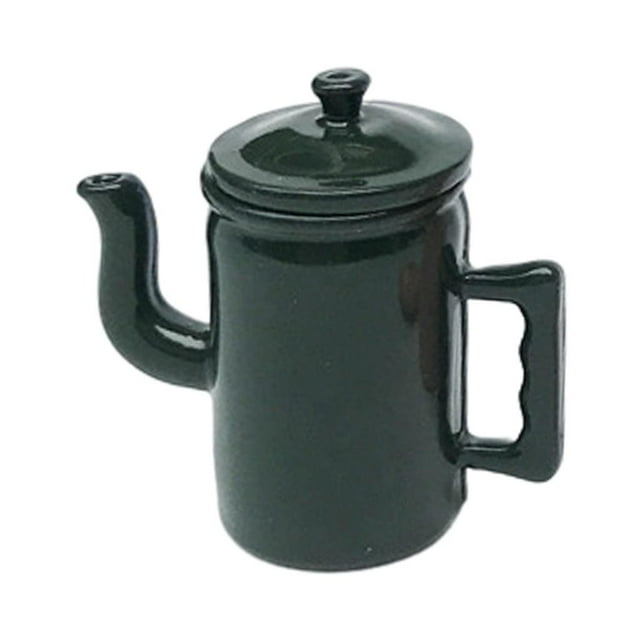 Tetera de café en miniatura Zulema 1/12 decoración de dortorio Verde