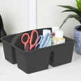 thumbnail image 3 of Storex Small Plastic Caddy, Rectangular Desktop Craft and Hobby Organizer, 8.75’’ x 7.67’’ x 4.44’’, Black, 3 of 7