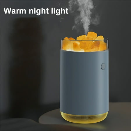 

Duixinghas 260mL Air Humidifier Large Capacity Colorful LED Lights Portable Faux Crystal Salt Stone USB Essential Oil Diffuser Cool Mist Humidifier for Home